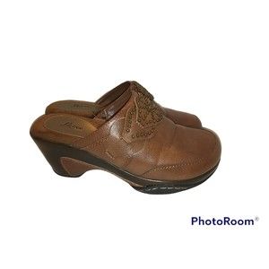 Bass Little Girls Brown Mules Clogs Size 5M Hayley VGUC